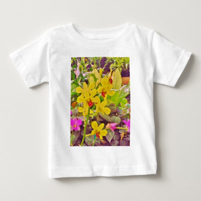 Camiseta De Bebé Hermosas orquídeas amarillas de otoño (Anverso)