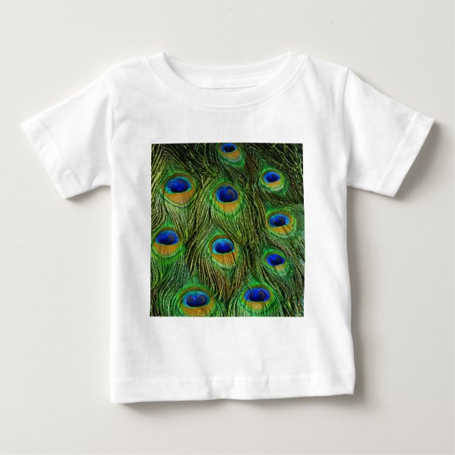 Camiseta De Bebé Hermosas plumas de pavo real (Anverso)