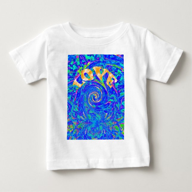 Camiseta De Bebé Hermoso amor azul Imprimir arte vectorial Flash (Anverso)