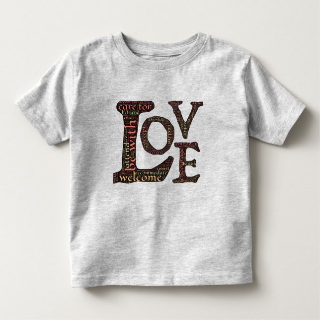 Camiseta De Bebé Hermoso amor WordArt - Difundir amor y compasión (Anverso)