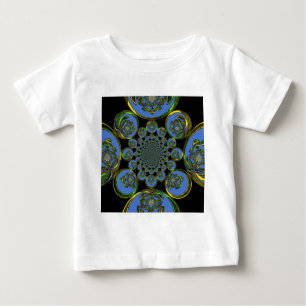 Camiseta De Bebé Hermoso arte fresco azul real negro Kaleidoscope