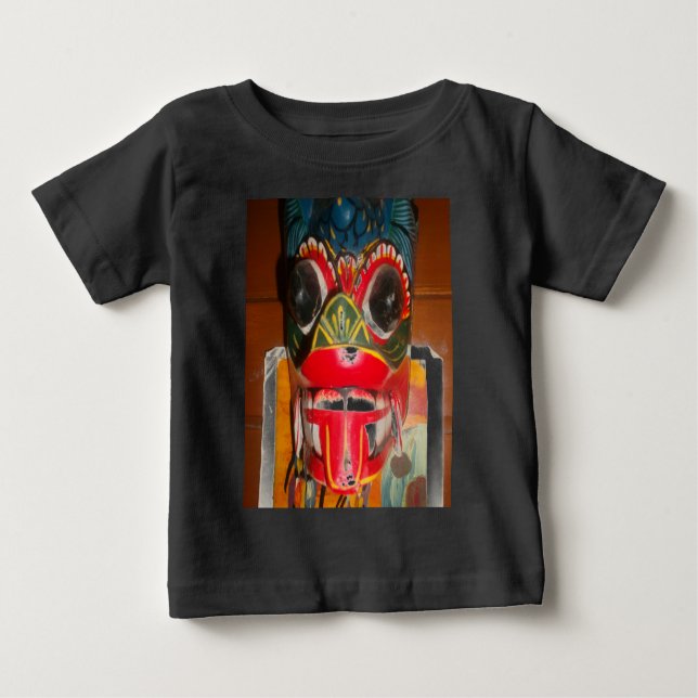 Camiseta De Bebé Hermoso arte tradicional cingalés de máscara de fu (Anverso)