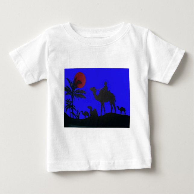 Camiseta De Bebé Hermoso asombroso Camello Sunset Safari Art Print (Anverso)