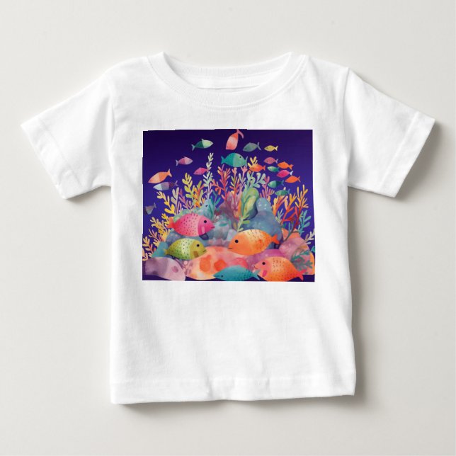 Camiseta De Bebé Hermoso babero de pez para bebé (Anverso)