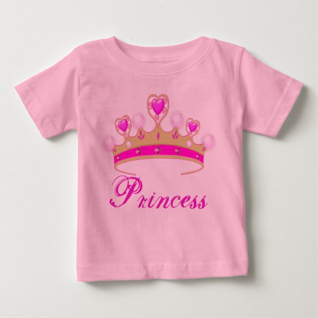 Camiseta De Bebé Hermoso Body de Princesa Rosa con Tocado de Bebé (Anverso)