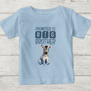 Camiseta De Bebé Hermoso cebra hermano mayor azul
