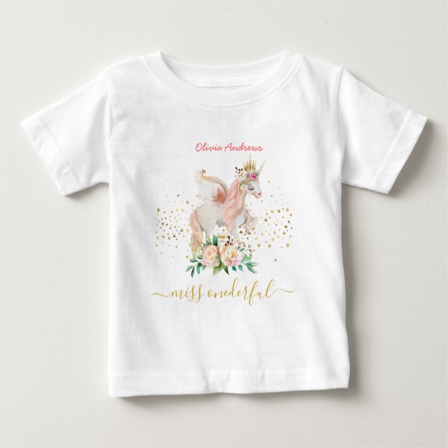 Camiseta De Bebé Hermoso cumpleaños de Unicornio (Anverso)