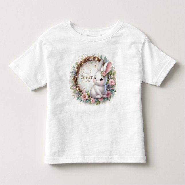 Camiseta De Bebé Hermoso de Pascua con floral (Anverso)