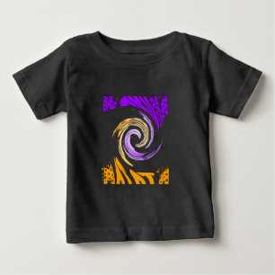Camiseta De Bebé Hermoso diseño de arte moderno: morado y remolino 