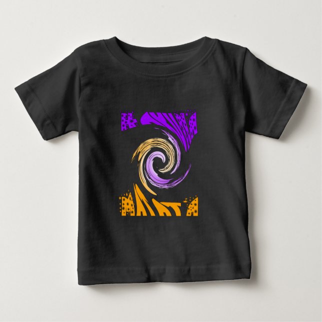 Camiseta De Bebé Hermoso diseño de arte moderno: morado y remolino  (Anverso)