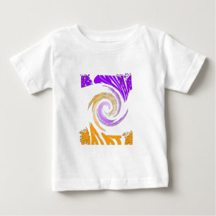 Camiseta De Bebé Hermoso diseño de arte moderno: morado y remolino 