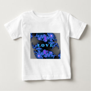 Camiseta De Bebé Hermoso diseño de patrón de texto de amor azul gal
