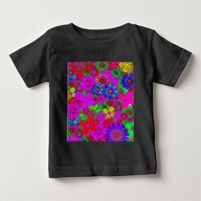 Camiseta De Bebé Hermoso diseño de patrones florales sorprendentes (Anverso)