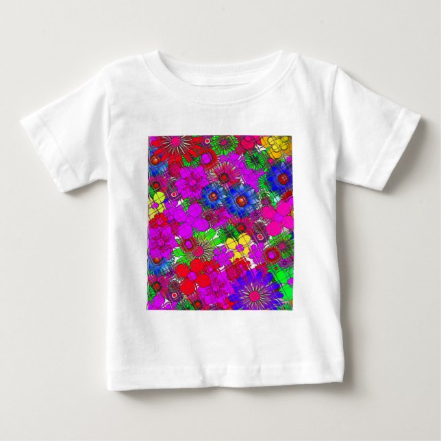 Camiseta De Bebé Hermoso diseño de patrones florales sorprendentes (Anverso)