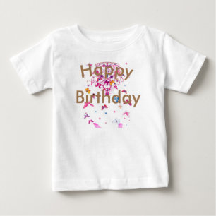Camiseta De Bebé Hermoso fantástico diseño femenino Feliz Cumpleaño