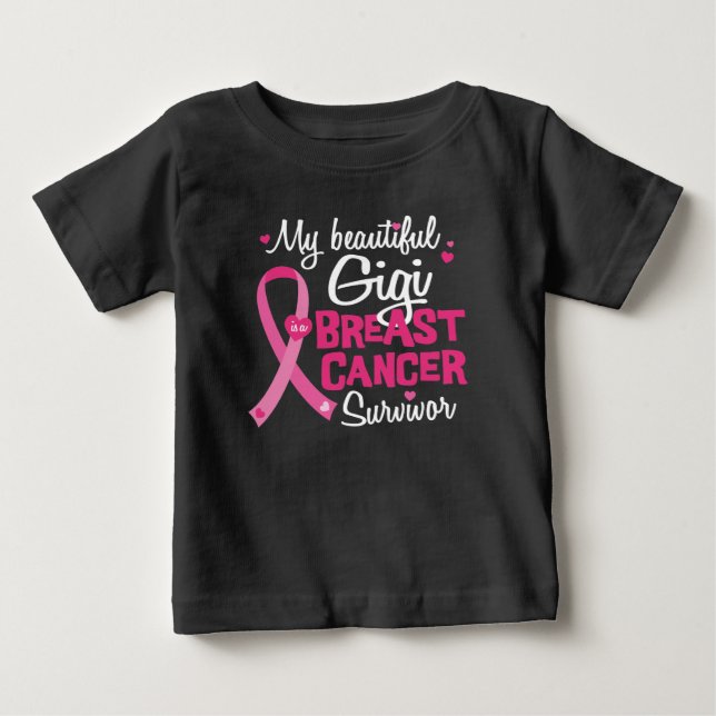 Camiseta De Bebé Hermoso Gigi Gran Abuela Cáncer de Mama (Anverso)