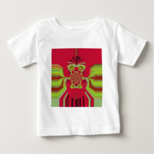 Camiseta De Bebé Hermoso Increíble Patrón de Motivo Rojo Amarillo A