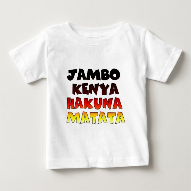 Camiseta De Bebé Hermoso Jambo Kenya Hakuna Matata Agradable Arte (Anverso)