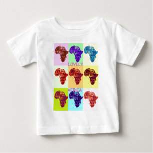 Camiseta De Bebé Hermoso Mapa de África Colorido Patrón de Arte Dis