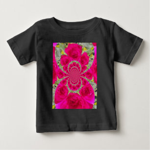 Camiseta De Bebé Hermoso Patrón Kaleidoscope de rosas rojas rojas i