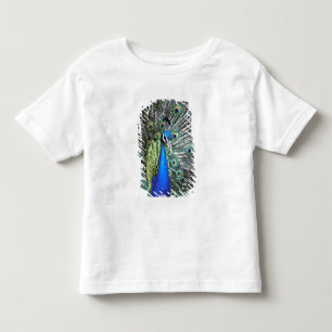 Camiseta De Bebé Hermoso pavo real desplegando plumas coloridas