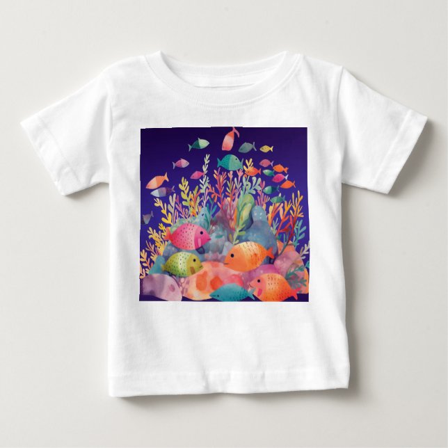 Camiseta De Bebé Hermoso pez Babero para bebé (Anverso)