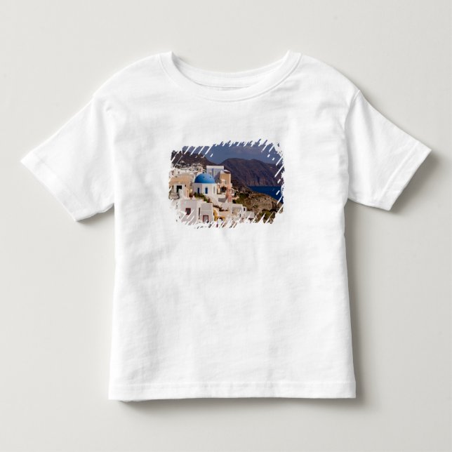 Camiseta De Bebé Hermoso pueblo de Oia con edificios blancos (Anverso)
