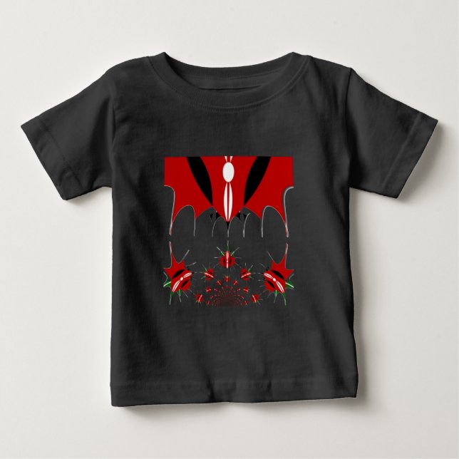 Camiseta De Bebé Hermoso tapiz de Kenia: Mariposa de bandera kenian (Anverso)