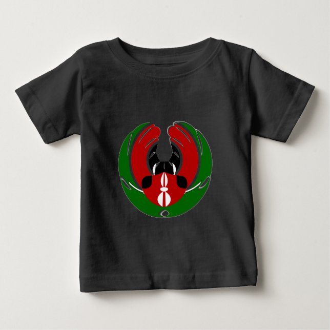 Camiseta De Bebé Hermoso tapiz keniano: mariposa de bandera keniana (Anverso)