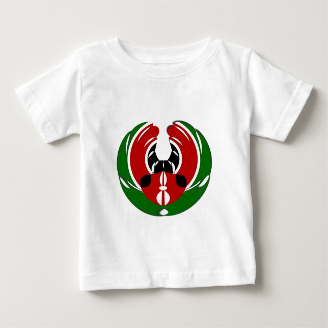Camiseta De Bebé Hermoso tapiz keniano: mariposa de bandera keniana (Anverso)