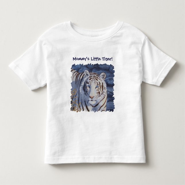 Camiseta De Bebé Hermoso tigre blanco con ojos azul cristal (Anverso)
