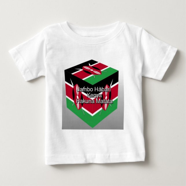 Camiseta De Bebé Hermoso y encantador cubo de bandera keniana con s (Anverso)