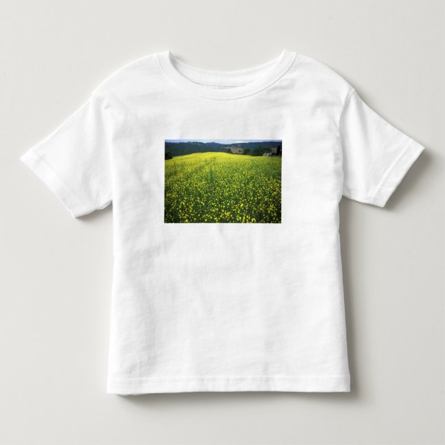 Camiseta De Bebé Hermosos campos amarillos cubiertos de flores de S (Anverso)