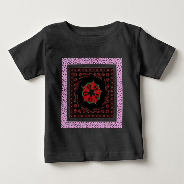 Camiseta De Bebé Hermosos corazones blancos rosados de diseño de am (Anverso)
