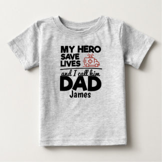 Camiseta De Bebé Hero Dad Personalizada Ambulancia Bebé Camiseta