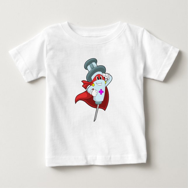 Camiseta De Bebé Héroe como enfermera con jeringas (Anverso)