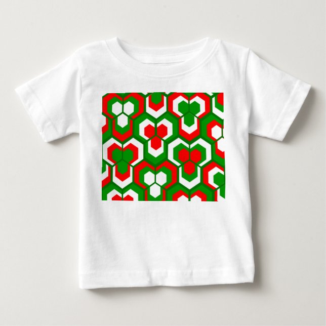 Camiseta De Bebé Hexagons Flowers (Anverso)