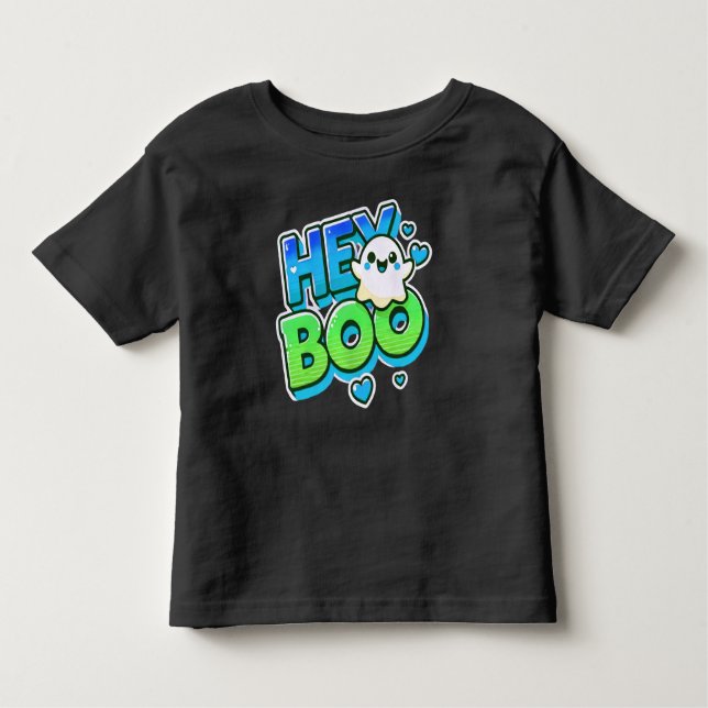 Camiseta De Bebé Hey Boo Halloween Kids (Anverso)