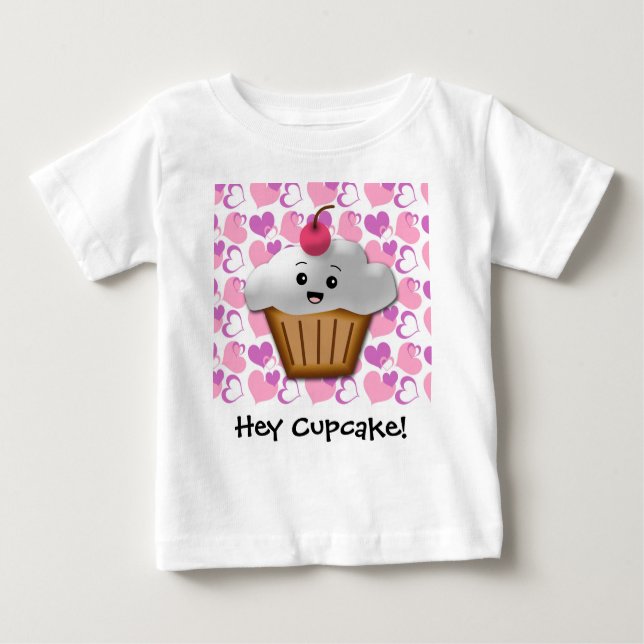 Camiseta De Bebé Hey Cupcake Cute Kawaii Baby (Anverso)