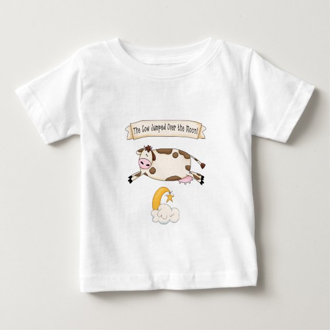 Camiseta De Bebé Hey Diddle Diddle, La Vaca Saltó Sobre La Luna (Anverso)
