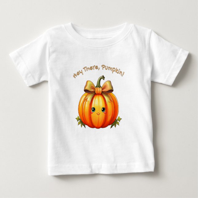 Camiseta De Bebé Hey There, Pumpkin – Cute Baby Pumpkin Design (Anverso)