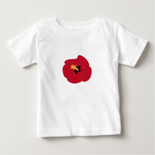 Camiseta De Bebé Hibisco del rojo del verano