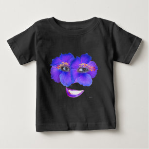 Camiseta De Bebé Hibiscus Face con sonrisa - Azul