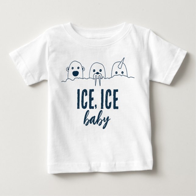 Camiseta De Bebé Hielo Bebé Cute Animales Árticos Camiseta Bebé (Anverso)
