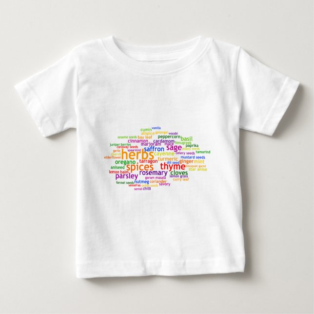 Camiseta De Bebé Hierbas y especias Wordle (Anverso)