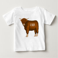 Highland cow cartoon illustration