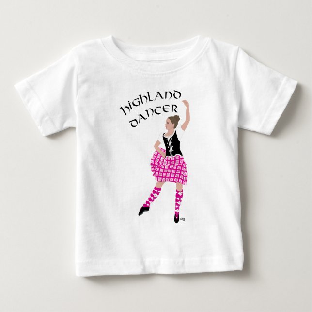 Camiseta De Bebé Highland Dancer Pink (Anverso)