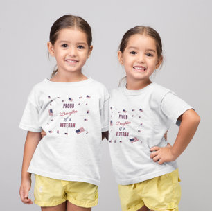 Camiseta De Bebé Hija orgullosa de un veterano Bandera patriótica