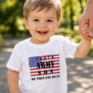 Camiseta De Bebé Hijo del Ejército Orgulloso Patriótico Bandera