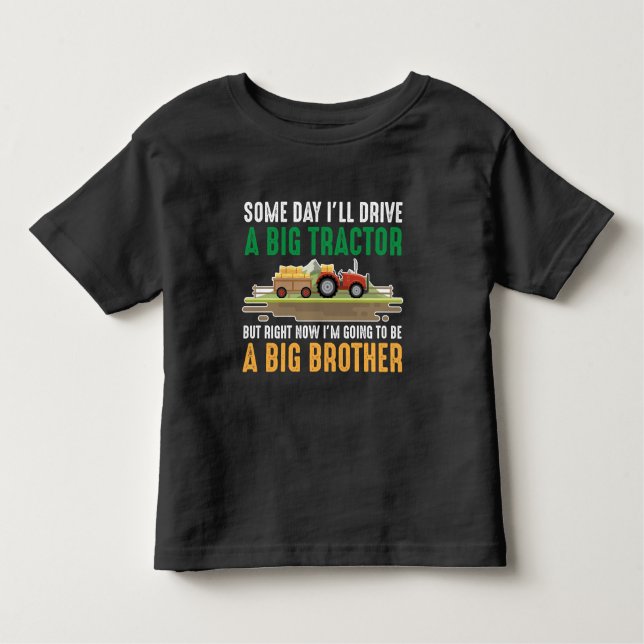Camiseta De Bebé Hijo hermano pequeño tractor gráfico hermano grand (Anverso)